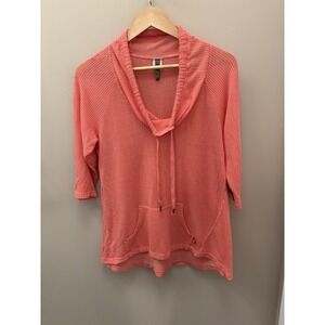 XCVI Shirt Size L Womens Orange 1/2 Sleeve Mesh Beach Summer